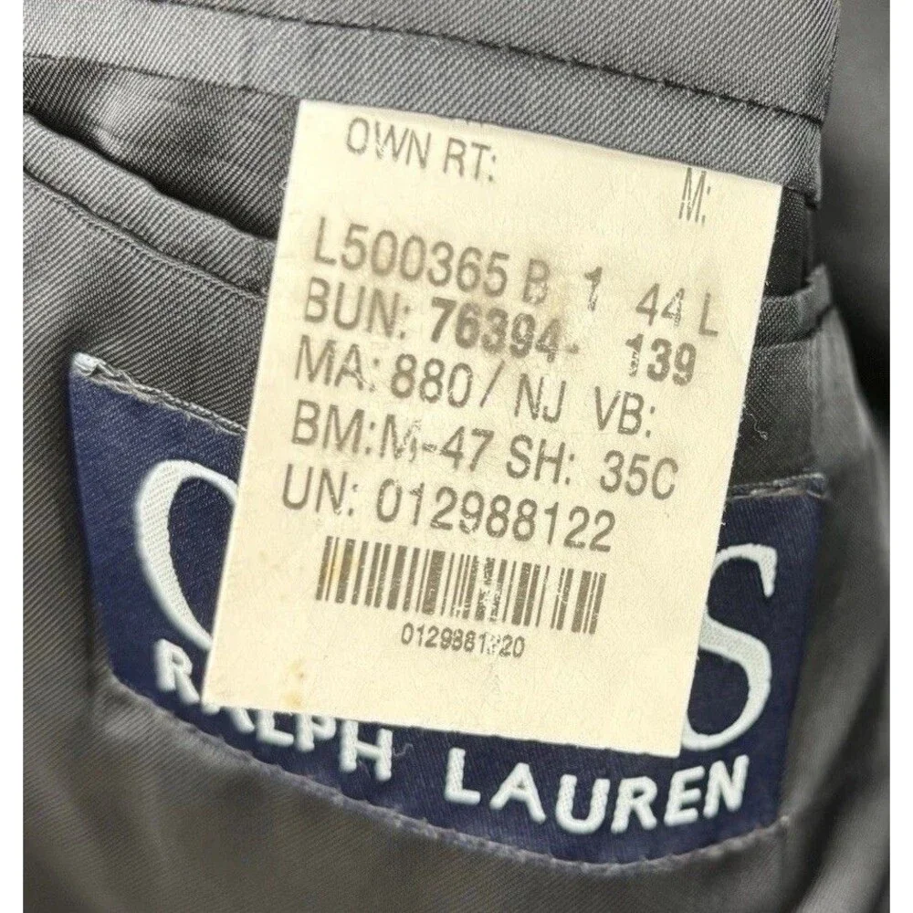 Chaps Ralph Lauren Mens Blazer Navy Blue Wool 2 Button Jacket Sport Coat 44L